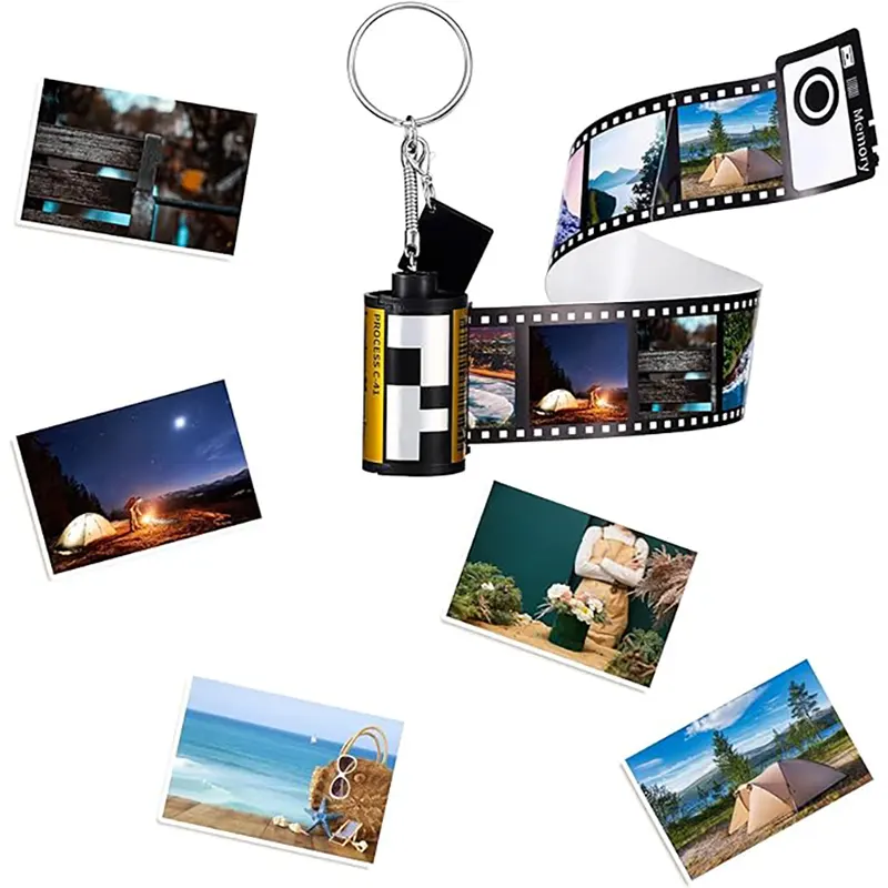 الأكثر مبيعاً سلسلة مفاتيح بكاميرا مخصصة صور شخصية من سلاسل المفاتيح التسامي فارغة لفة فيلم الكاميرا