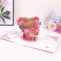 Fête des mères 3d Pop up Carte de voeux Gravure Découpe au laser Carte postale de remerciement Les étudiants envoient une carte de bénédiction de mère Cadeau créatif