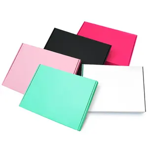 사용자 정의 로고 포장 의류 종이 배송 상자 화장품 홀로그램 레이저 핑크 포장 상자 우편물 상자