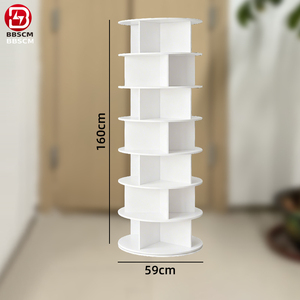 Étagère à <span class=keywords><strong>chaussures</strong></span> rotative simple à 7 niveaux, organisateur de <span class=keywords><strong>rangement</strong></span> multi-couches à 360 degrés, bibliothèque en plastique pour l'entrée de la maison ou pour les étudiants - Product Image 5