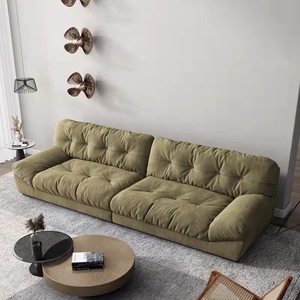 इतालवी लक्जरी Livingroom सोफे साबर कपड़े असबाबवाला गुच्छेदार आधुनिक <span class=keywords><strong>3</strong></span> तीन सीटों वाले सोफे Settee सोफे - Product Image 2