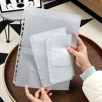 XIER Gift A5/A6/A7 Carpeta de PVC Esmerilado con Cierre de Cremallera, Soporte para Archivos de Planificador, 6 Agujeros, Sobre Transparente, Inserto para Carpeta A6, Hojas Sueltas para Dinero