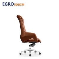 Fauteuil de Direction Exécutif en Cuir EGROspace avec Roulettes, Inclinable et Pivotant pour Bureau Commercial