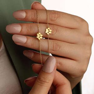 Gelang hewan peliharaan lucu cakar anjing berukir kustom nama cetak cakar baja tahan karat - Product Image 2