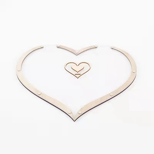 HOYE Biển Trang Trí Đám Cưới Thủ Công Khung Trái Tim Bằng Gỗ Sổ Khách Mời Đám Cưới - Product Image 2