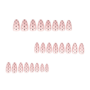 Vente en gros de pièces d'art d'<span class=keywords><strong>ongles</strong></span> en forme d'œil de chat nude à pois noirs, <span class=keywords><strong>autocollants</strong></span> d'<span class=keywords><strong>ongles</strong></span> en forme d'amande, best-sellers transfrontaliers - Product Image 2