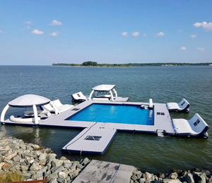 Plateforme flottante gonflable en PVC, cabane aquatique, radeau, flotteur de piscine pour usage commercial extérieur - Product Image 6