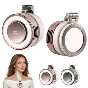 2026 New Magnetic Mount Mini Bladeless Electric Portable Clip On Fan 2000mah 1-100 speed 360°Rotatable Usb Fan with LED <b>Light</b> - Product Image 1