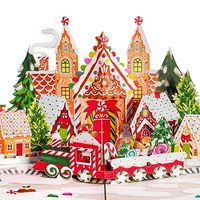 Carte de Noël personnalisée en pop-up 3D avec Père Noël et ses amis, cadeau numérique imprimable pour Noël ou les fêtes, couverture 5" x 7"