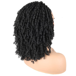 <span class=keywords><strong>Diadema</strong></span> sin pegamento Trenzado de ganchillo Peluca de <span class=keywords><strong>pelo</strong></span> sintético de 14 pulgadas Caja corta Trenzado Resistente al calor Pelucas de cabello de mujeres negras africanas - Product Image 5