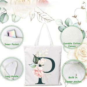 100% Cotton Canvas Tote <b>Bags</b> Digital Photo Printed Double-Sided Floral Design 38x40 Inches <b>Reusable</b> <b>Shopping</b> <b>Bag</b> for Gifts - Product Image 3