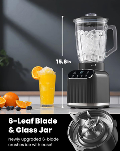 <span class=keywords><strong>Blender</strong></span> professionnel multifonction 5 fonctions, 1200 watts de puissance maximale, pot en verre de 52 oz, gobelet à emporter de 24 oz, smoothies, glace, <span class=keywords><strong>fruits</strong></span> <span class=keywords><strong>congelés</strong></span> - Product Image 2