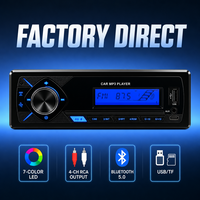 Lecteur MP3 universel 1 DIN pour voiture, télécommande, transmetteur FM, USB Type-C, TF pour radio stéréo, sortie haute puissance 4 canaux RCA