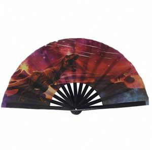 Promotional <b>Large</b> 33cm Rave Folding Hand <b>Fans</b> Bamboo Crafts for Party and Marriage - Product Image 5