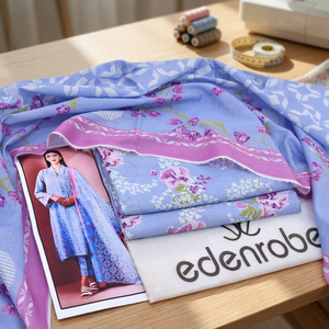 Ensemble décontracté traditionnel pour femme Edenrobe, non cousu, imprimé numérique, motif floral, été, style pakistanais et indien, pour les fêtes - Product Image 4