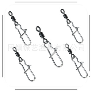 Mousqueton pivotant américain nickelé pour la pêche avec attache à œillet - Product Image 4