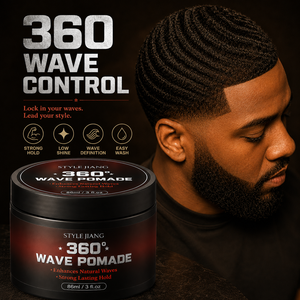 โพเมดจัดแต่งทรงผม 360 Waves พร้อมแปรง ควบคุมลอนผม ครีมจัดแต่งทรงผมสูตรเพื่อผมเงางามสุขภาพดี สำหรับผมมีเท็กซ์เจอร์ 86 มล. - Product Image 1
