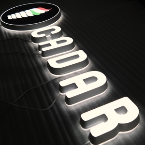 Panneau d'affichage extérieur personnalisé grand format, lettres lumineuses 3D en acrylique chromé avec logo LED - Product Image 4