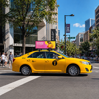 Écran LED couleur pour toit de taxi extérieur P5, écran de toit de voiture étanche IP65, luminosité 4500 cd pour publicité mobile DOOH, OEM ODM
