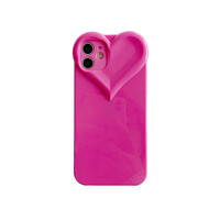Étui de téléphone avec bracelet chaîne cœur mignon pour iPhone 11 12 13 14 15 16 Pro Max, coque rose rouge