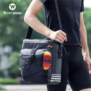 WEST BIKING Bolsa Trasera para Bicicleta de Montaña y Carretera de Gran Capacidad de 48L, Bolsa de Alforjas para Bicicleta 3 en 1 Reflectante con Cubierta Impermeable - Product Image 6