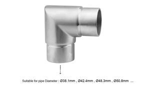 conector para pasamanos de tubo redondo de acero inoxidable 304/316 con una esquina con á<span class=keywords><strong>gulo</strong></span> de 90 grados - Product Image 3