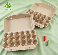 Vente directe d'usine Sumkoka de barquettes à œufs en carton de 30 œufs, barquettes en pulpe moulée, emballage pour œufs