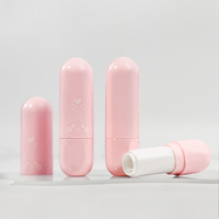 Vente en gros de tubes de rouge à lèvres ronds et vides en ABS, capacité de 3.5g, baume à lèvres en forme de capsule, contenant de brillant à lèvres pour cosmétiques