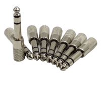 Nouveau laiton nickelé 6.35mm 1/4 pouces mâle 3 pôles prise à 3.5mm stéréo femelle Jack Audio casque adaptateur connecteur