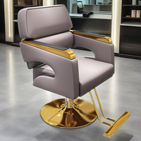 Chaise de coiffeur réglable en hauteur hydraulique en cuir synthétique pour femmes, salon de beauté, salon de coiffure, base en métal, siège confortable