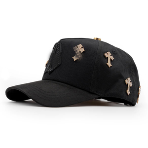 <span class=keywords><strong>Gorra</strong></span> de béisbol de gamuza de diseñador de alta calidad con ala ancha, bordado de diamantes de imitación y detalles en oro 24k, modelo El Hat - Product Image 2