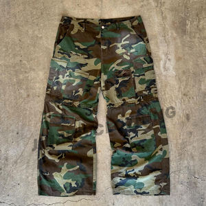 All'ingrosso Multi tasche Cargo Hombre <span class=keywords><strong>pantaloni</strong></span> Casual larghi con cerniera <span class=keywords><strong>pantaloni</strong></span> da <span class=keywords><strong>uomo</strong></span> vernice Splatter <span class=keywords><strong>vita</strong></span> <span class=keywords><strong>bassa</strong></span> Eco Friendly Streetwear - Product Image 1