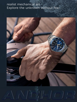 Montre de luxe NORTH EDGE ANCHOR en promotion, montre mécanique automatique lumineuse pour homme, montre de business étanche pour homme