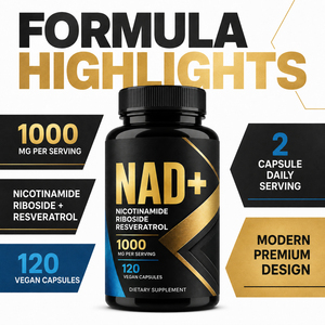 Complément Vitaminique Beauté en Comprimés Private Label Nad+ Resvératrol Cell Plus Lipo Booster Sans Produits Laitiers 120 Comprimés/Flacon Santé Nouveau-né - Product Image 3