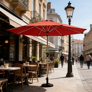 Parasol de jardin 2,7 m avec ouverture manivelle centrale, protection UV pour terrasse et cour arrière - Product Image 1