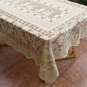Embroidered <b>Tablecloth</b> Rectangle Polyester Fiber Home Decorative Cover - Product Image 1
