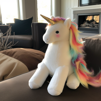 Vente en gros de peluches licorne animaux mignons de dessin animé, peluches populaires personnalisées, peluches licorne