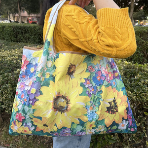 Nueva Bolsa de Compras Plegable Ecológica de Poliéster con Estampado por Transferencia Térmica, Portátil, de Gran Capacidad, para Boutique - Product Image 6