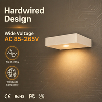 Lámparas de Pared LED Cuadradas Modernas, Cableadas, AC85-265V, Aluminio, Alto CRI 90, Luz Blanca Cálida para Hotel, Cafetería, Pasillo
