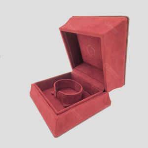 Boîte à bijoux en cuir PU de haute qualité avec logo personnalisé, cercle C, boîte à bijoux en velours, ensemble de boîte à boucles d'oreilles et collier bleu - Product Image 5