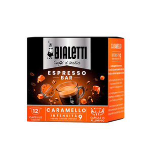 Set di 96 Capsule di Caffè Gourmet Bialetti Riutilizzabili in Metallo e Legno Aroma Caramello per Uso Professionale 0,34€/Capsula - Product Image 1