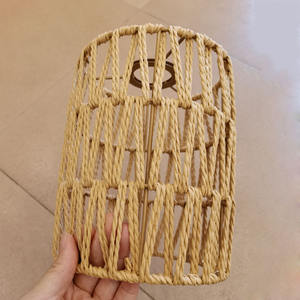 Lámpara colgante <span class=keywords><strong>de</strong></span> jaula <span class=keywords><strong>de</strong></span> cuerda <span class=keywords><strong>Vintage</strong></span> para cafetería, Bar, restaurante, tienda <span class=keywords><strong>de</strong></span> <span class=keywords><strong>ropa</strong></span>, candelabro E27, lámparas colgantes tejidas a mano - Product Image 6