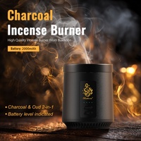 Brûleur d'encens électronique intelligent pour Bakhoor, cadeau musulman, sans charbon, sûr, rechargeable 2000 mAh, diffuseur d'Oud électrique portable