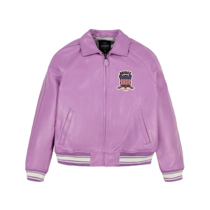 Chaqueta de Cuero Avirex con Forro Cálido para Hombre, Chaqueta de Moda con Cierre de Cremallera - Product Image 1