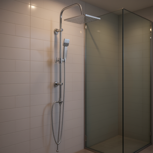 Ensemble de douche carré SALISCENDI Mix, chromé, hauteur 103,5 cm, largeur 34 cm, pour salle de bain - Product Image 3