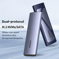 UGREEN 10Gbps M.2 NVMe Enclosure Dual Protocol Hard Disk Enclosure Aluminium M.2 Enclosure Mendukung M.2 NVMe/SATA SSD