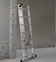 Échelle combinée multifonction légère 3-en-1 la mieux notée, 2x7 marches, en aluminium, 150 kg, EN 131, pour événements extérieurs