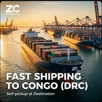 Expédition LCL+Express de Yiwu Chine vers la RDC Congo via ZC Logistics, double dédouanement, taxes incluses, enlèvement en personne, livraison en 50-55 jours, 24/7