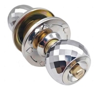 Poignée de porte ronde moderne en alliage de zinc avec serrure à bille, cylindrique, à clé, pour porte de salle de bain, anti-corrosion