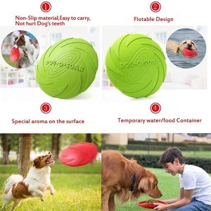 Platillo volador de goma para perros, plato volador para perros de tamaño pequeño, disco volador duradero de silicona suave con sabor a leche Natural, gran oferta - Product Image 2